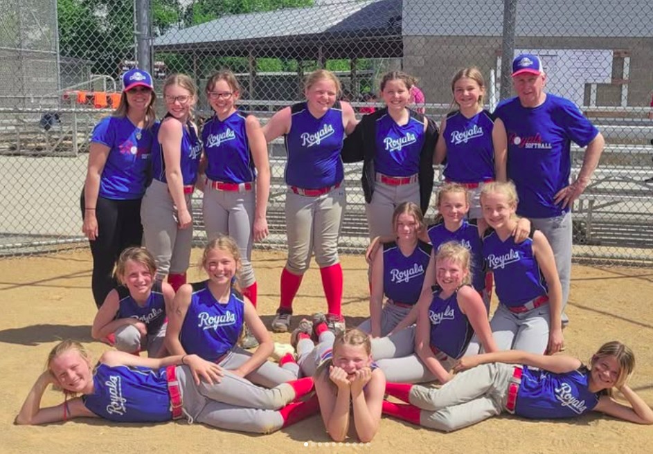 Liz Gerads coaching the Royals softball team